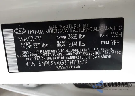 2023 Hyundai Elantra Sel from USA, damaged, VIN 5NPLS4AG3PH118339